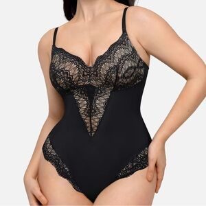 Elegant Black Lace Bodysuit